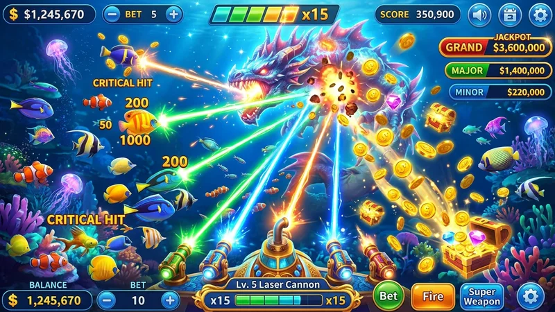 Ocean King Fishing Game: High Multiplier Boss Battles