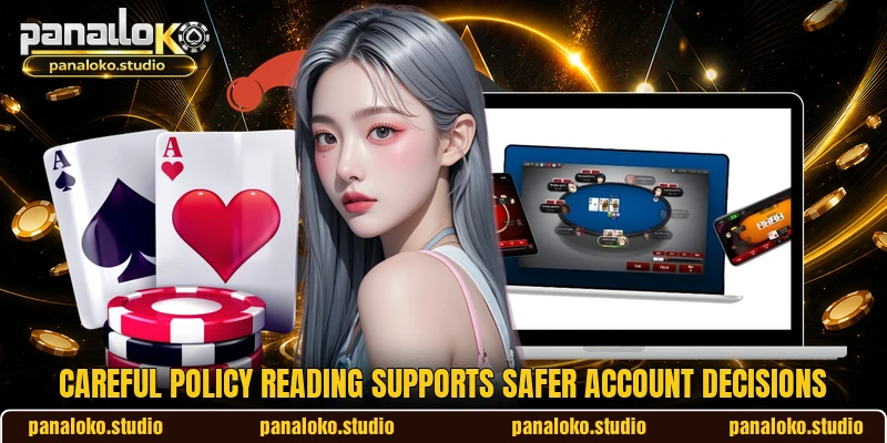 Careful policy reading supports safer account decisions Careful policy reading supports safer account decisions