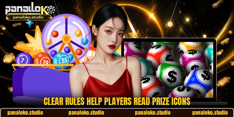 Clear rules help players read prize icons Clear rules help players read prize icons
