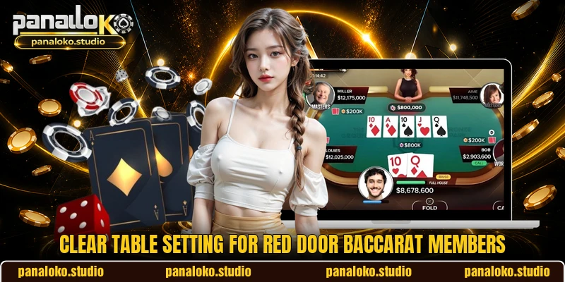 Clear table setting for Red Door Baccarat members