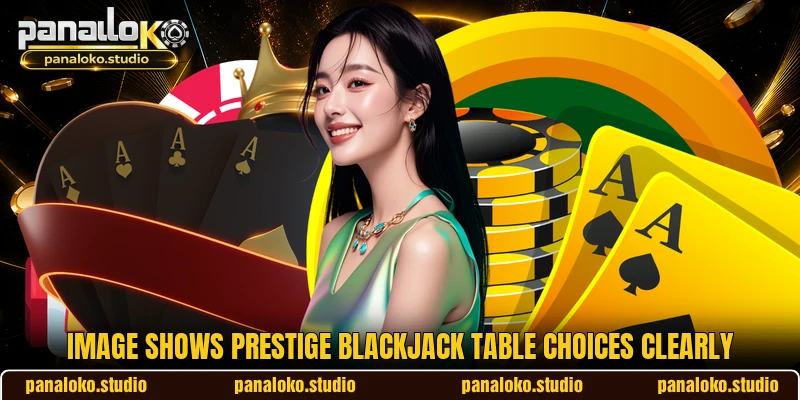 Image shows Prestige Blackjack table choices clearly Image shows Prestige Blackjack table choices clearly
