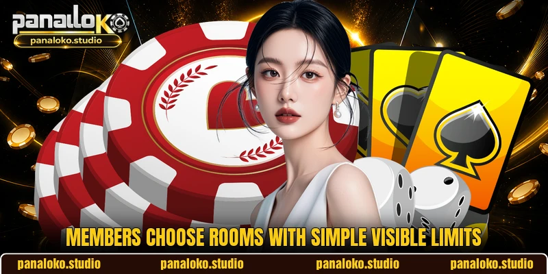 Members choose rooms with simple visible limits
