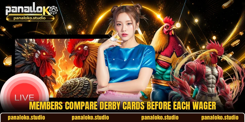 Members compare derby cards before each wager Members compare derby cards before each wager