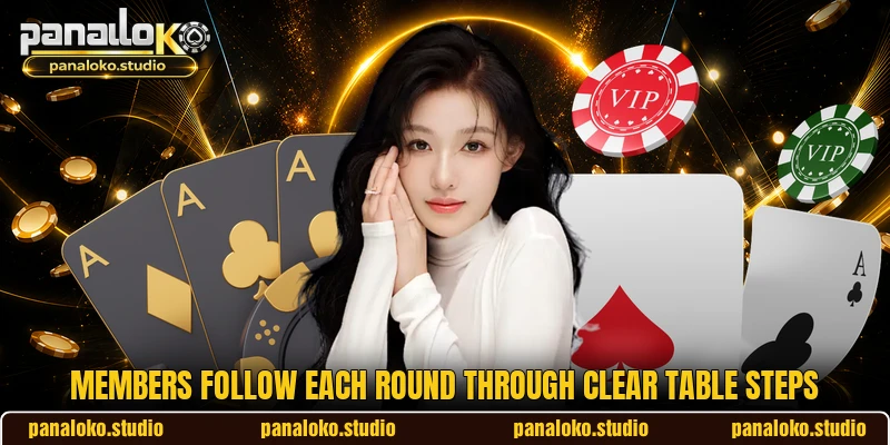Members follow each round through clear table steps Members follow each round through clear table steps